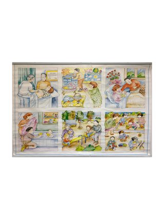 Vicens Vives Làmina mural escolar vintage anys 80