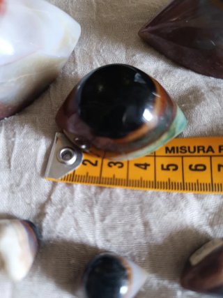 Lote 6 ágatas pulidas forma ojo