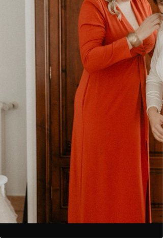 Vestido largo ceremonia naranja