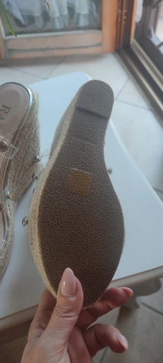 Sandali donna con zeppa e strass