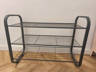 Zapatero metálico 3 baldas gris