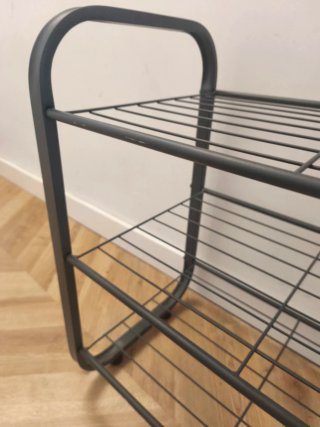 Zapatero metálico 3 baldas gris