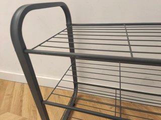 Zapatero metálico 3 baldas gris