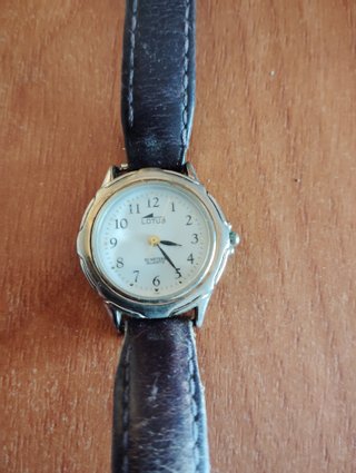 Reloj vintage Lotus marron y Plateado