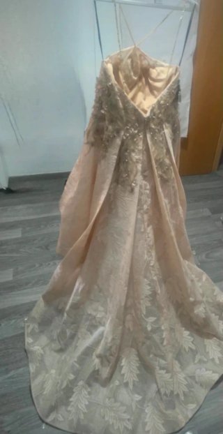 Vestido de Novia, Vestido de fiesta beige y dorado