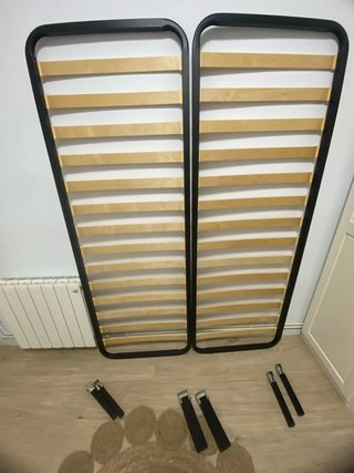 Somier 135cm Negro y Madera