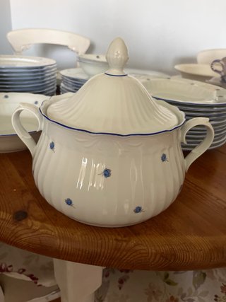 Vajilla completa porcelana azul y blanco
