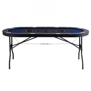 Mesa de Póker Plegable para 8 Jugadores, Mesa de Póker Texas Holdem Blackjack con Rieles Acolchados y Soportes para Vasos de Acero Inoxidable, Mesa de Juego de Cartas Plegable y Portátil, Mesa de ...