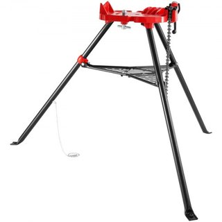 Morsa de Cadena con Soporte de Trípode | Capacidad de Tubería de 3.2 a 152 mm | Capacidad de Carga de 600 kg | Soporte Portátil con Patas Plegables y Bandeja para Herramientas | Ideal para Fontane...