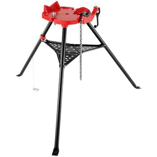 Morsa de Cadena con Soporte de Trípode | Capacidad de Tubería de 3.2 a 152 mm | Capacidad de Carga de 600 kg | Soporte Portátil con Patas Plegables y Bandeja para Herramientas | Ideal para Fontane...