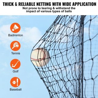 Red de Bateo de Béisbol, Red de Entrenamiento Profesional de Béisbol y Softbol, Red de Jaula de Lanzamiento Portátil para Práctica con Puerta y Bolsa de Transporte, Red PE Enclosed de Alta Resiste...