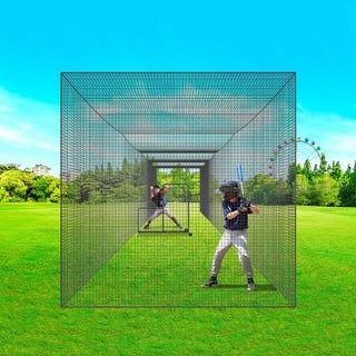 Red de Bateo de Béisbol, Red de Entrenamiento Profesional de Béisbol y Softbol, Red de Jaula de Lanzamiento Portátil para Práctica con Puerta y Bolsa de Transporte, Red PE Enclosed de Alta Resiste...