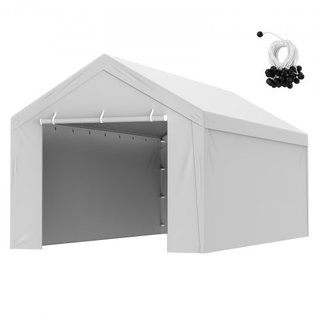 Cubierta de Reemplazo para Carport + Pared Lateral 6000 x 3000 mm, Carpa de Garaje Refugio Tarp Resistente al Agua y Protegido contra UV, Instalación Fácil con Bungee de Bola, Blanco (Estructura N...