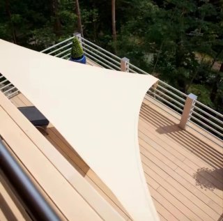 4 Toldos Vela Triangulares 3X3X3 metros Crema