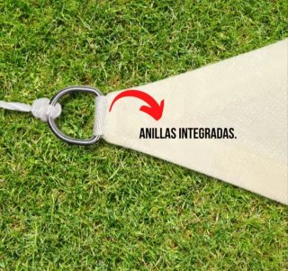 4 Toldos Vela Triangulares 3X3X3 metros Crema