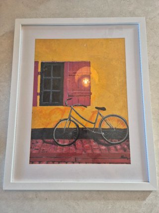 Cuadro Bicicleta Vintage Marco Blanco