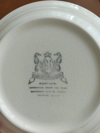 7 Platos Sado Internacional Porcelana Azul
