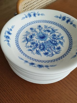 7 Platos Sado Internacional Porcelana Azul