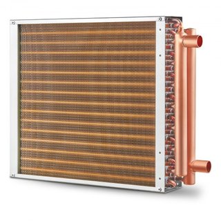 Intercambiador de Calor Agua a Aire 16" x 16" / 40.6 x 40.6 cm 3 Filas 3/8" / 1 cm Puertos de Cobre 193 Aletas