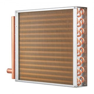 Intercambiador de Calor Agua a Aire 16" x 16" / 40.6 x 40.6 cm 3 Filas 3/8" / 1 cm Puertos de Cobre 193 Aletas