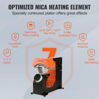 Pressa termica per cappelli, macchina automatica per pressa termica 3 in 1, trasferimento sublimato Clamshell da 6,4x3,5 pollici, pannello di controllo digitale con rilascio automatico e manopola con 3 Al...