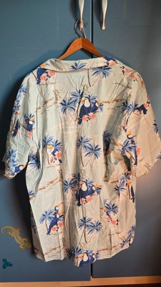 Camicia H&M Uomo Fantasia Tropicale Tg L