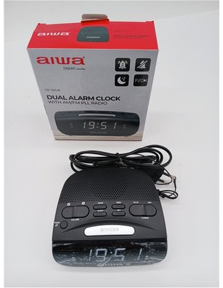 Aiwa CR-15: Radio Reloj Despertador - Pequeño - con función Snooze & Sleep - Despertador por Radio o Alarma