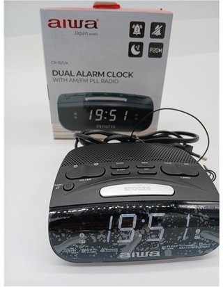 Aiwa CR-15: Radio Reloj Despertador - Pequeño - con función Snooze & Sleep - Despertador por Radio o Alarma