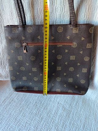 Bolso marrón de mano doble cremallera vintage