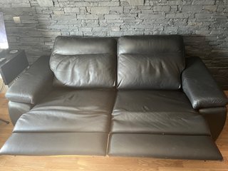 Sofá de piel negro 2 plazas  Doble relax eléctrico