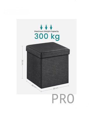 Baúl Puff Taburete Negro