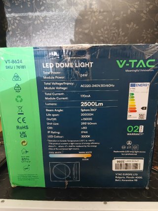 Plafon LED V-TAC IP44 24W 2500lm