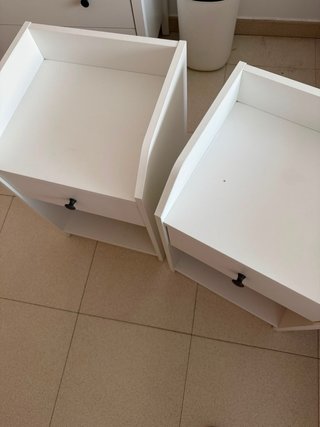 Conjunto 2 Mesitas de Noche Blancas