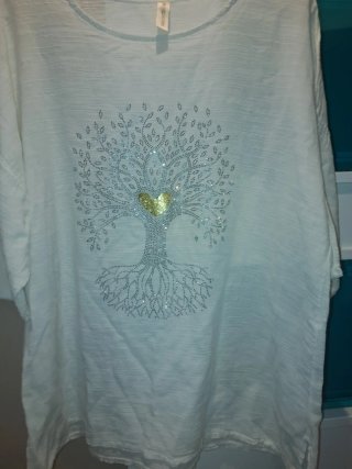 Camiseta blanca árbol de la vida XL