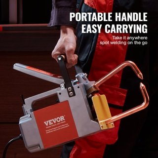 Soldador de Puntos Portátil, Máquina de Soldadura de Puntos de 1/8 de Pulgada con Capacidad de Entrada de 1.5KVA, Pistola de Punta de Soldadura de Mano para Soldadura de Hojas de Metal de Acero Ca...