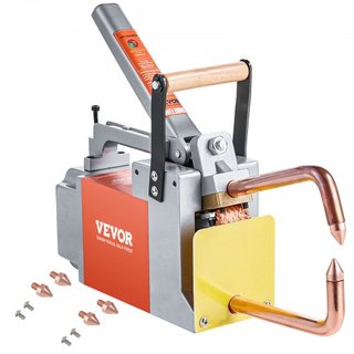 Soldador de Puntos Portátil, Máquina de Soldadura de Puntos de 1/8 de Pulgada con Capacidad de Entrada de 1.5KVA, Pistola de Punta de Soldadura de Mano para Soldadura de Hojas de Metal de Acero Ca...
