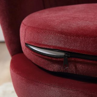 Sillón concha, sillón vintage, sillón para dormitorio y salón, diseño elegante, con respaldo alto, 76X67X74Cm, rojo oscuro