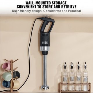 Batidora de Inmersión Comercial, Mezclador de Mano Pesado de 750 Vatios, Mezclador de Variedad de Velocidades con Cuchilla de Acero Inoxidable 304, Mezclador Portátil Multiusos para Sopa, Batido, ...