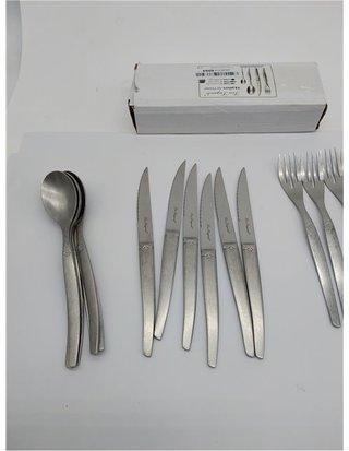 Lou Laguiole 24 Cubiertos de Mesa para 6 Personas - Acero Inoxidable Vintage