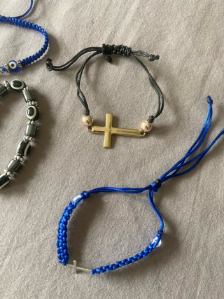 Confezione da 5 Braccialetti Blu e Nero