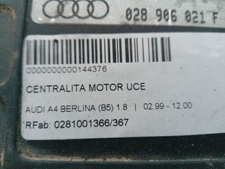 CENTRALITA MOTOR UCE AUDI A4 BERLINA (B5) 1.8