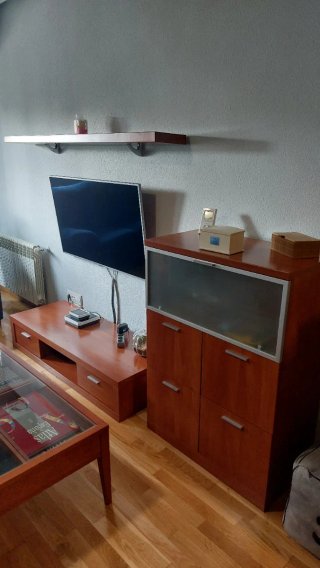 Mueble TV, Bar y Estante Madera