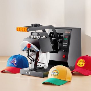 Pressa termica per cappelli, macchina per pressa termica 4 in 1, trasferimento di sublimazione Clamshell da 15,24 x 7,6 cm, controllo della temperatura e timer LCD digitale con 4 elementi riscaldanti...