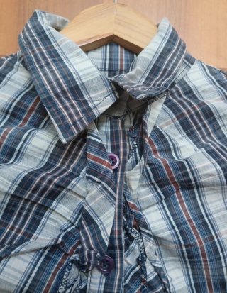 Camicia a quadri con rouches