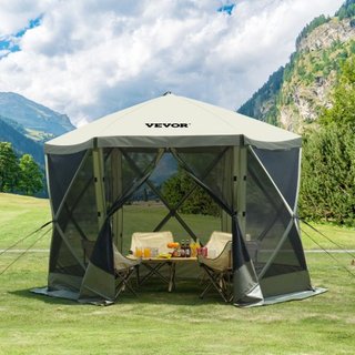 Tienda Gazebo Plegable, Tienda de Pantalla Plegable de 6 Lados, Refugio Solar con 6 Cortinas de Privacidad Removibles y Ventanas de Malla, Tienda de Pantalla de 10x10FT de Configuración Rápida con...