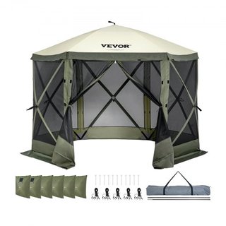 Tienda Gazebo Plegable, Tienda de Pantalla Plegable de 6 Lados, Refugio Solar con 6 Cortinas de Privacidad Removibles y Ventanas de Malla, Tienda de Pantalla de 10x10FT de Configuración Rápida con...