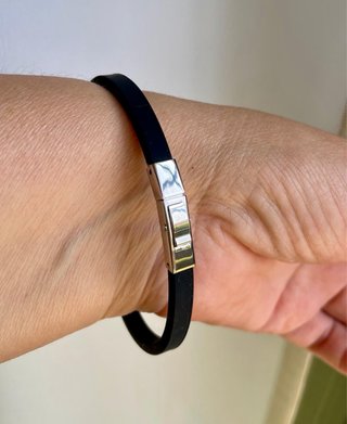 Bracciale Uomo ZL S Steel Caucciù Nero Argento