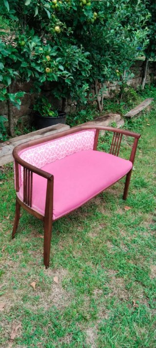 Banco tapizado madera maciza