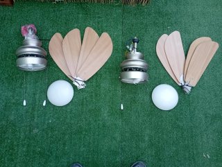 Ventiladores de Techo Madera y Plata (2uds)