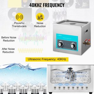 Limpiador ultrasónico de 15L, limpiador de joyas con calentador y temporizador para limpieza de joyas, control por perilla, gafas, anillos, dentaduras, instrumentos musicales